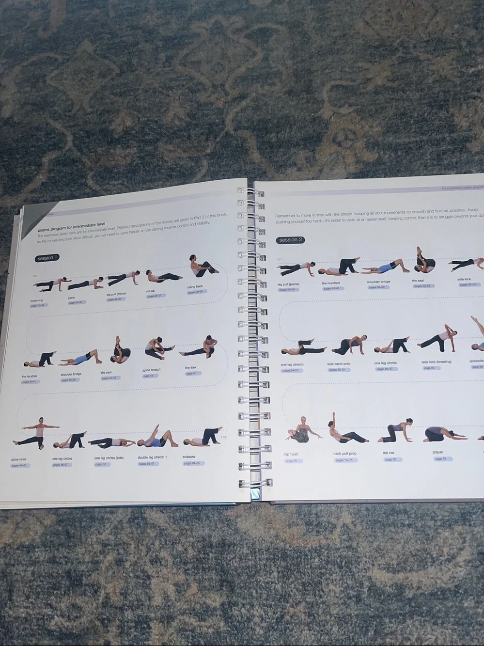 Total Pilates Book in Blue and White by Malcolm Muirhead